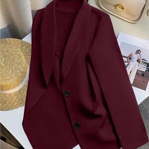 Elegant Burgundy Women's Blazer